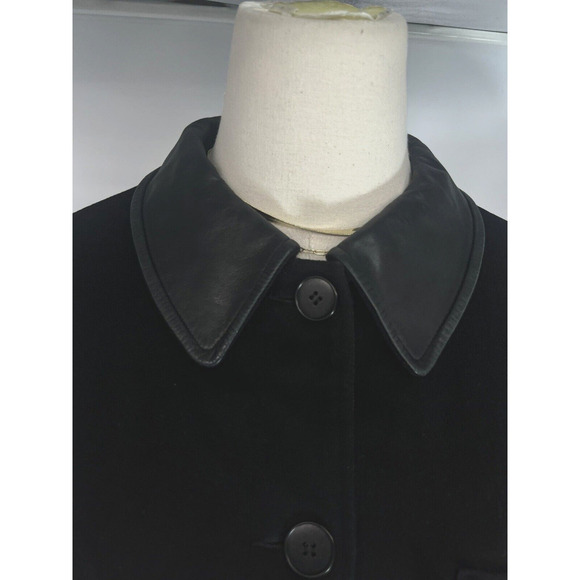 Agnus B. Womens Wool Cashmere Coat Jacket Leather Collar Size 3 FR, 10 Large US - Picture 4 of 16